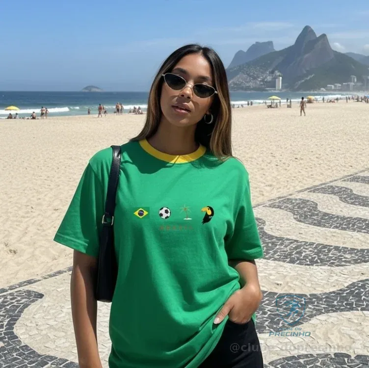 Camiseta T Shirt Estampa Ícones Brasil Tropical Algodão Mercado Livre