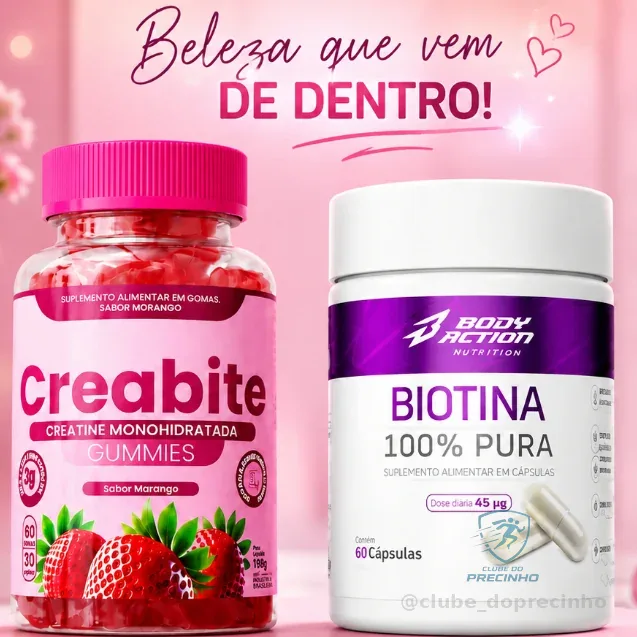 Creatina Monoidratada em Gummy, Zero Açúcar - Creabite 60 Gummys Shopee