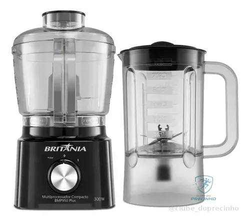 Multiprocessador Britânia 2 Em 1 Compacto Bmp950 Plus 300w Preto 110v