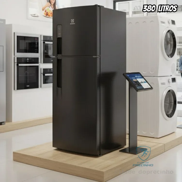 Electrolux Geladeira 380L Frost Free AutoSense Inverter Black Inox Look 2 Portas Degelo Automático - IF41B