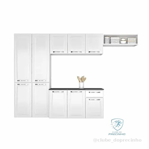 Armário de Cozinha Compacta Itatiaia Amanda Aço com Balcão 10 Portas 1 Gaveta