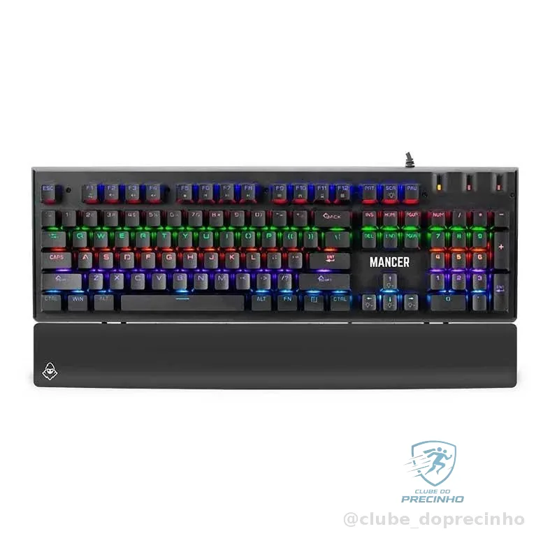 Teclado Mecanico Mancer Tharix, Rainbow, ABNT2, Switch Vermelho, Preto, MCR-THX-RBW01