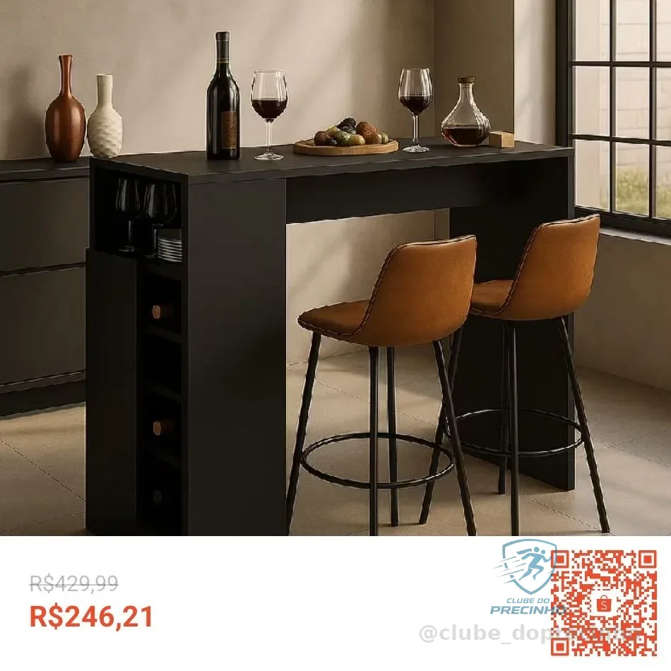 Bancada Balcão/Mesa Ilha de Cozinha Gourmet com Adega e 1 Porta Multimóveis