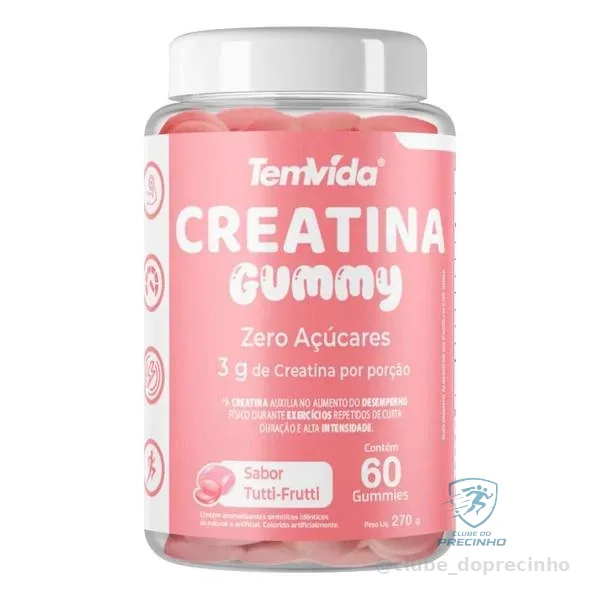 Creatina Gummy Monohidratada Tem Vida Tutti-Frutti Zero Açúcar 60 Gomas Mercado Livre