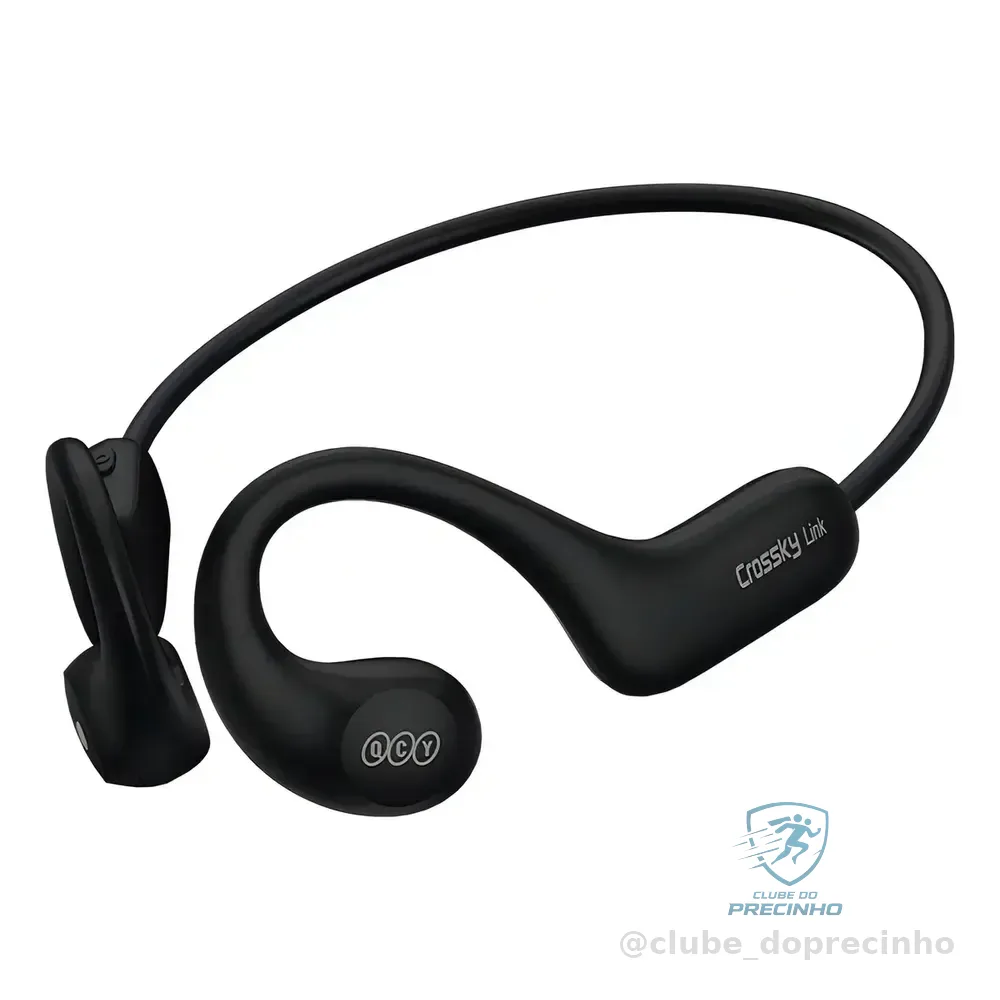 Fone Qcy Crossky T22 Open Ear Bluetooth 5.3 Esportivo Ipx6 Cor Preto