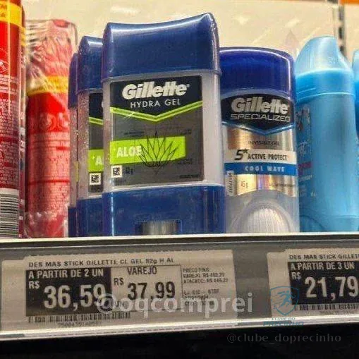 Gillette Desodorante Gel Antitranspirante Antibacterial 82G ou Aloe Vera