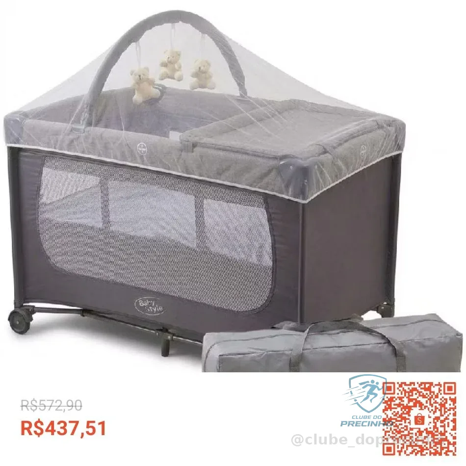 Berço de Bebê Portatil Joly Mosquiteiro e Trocador Acoplado Desmontavel Mobile Brinquedo Viagem