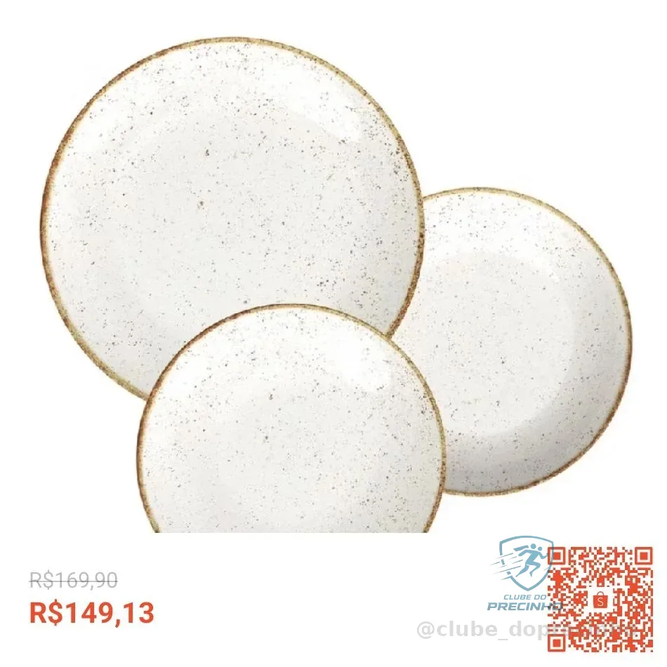 Aparelho Jogo De Jantar Porcelana Tramontina 6 Peças Rustico Marrom