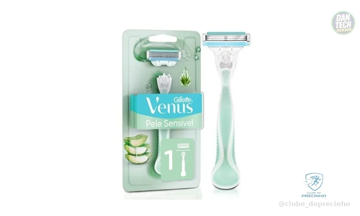 Gillette Venus Pele Sensível Aparelho de Depilar Recarregável com Aloe Vera, 1 Unidade