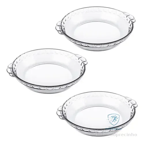 Kit 3 Forma Assadeira Filetada Pequena 600ml Marinex Nadir Transparente