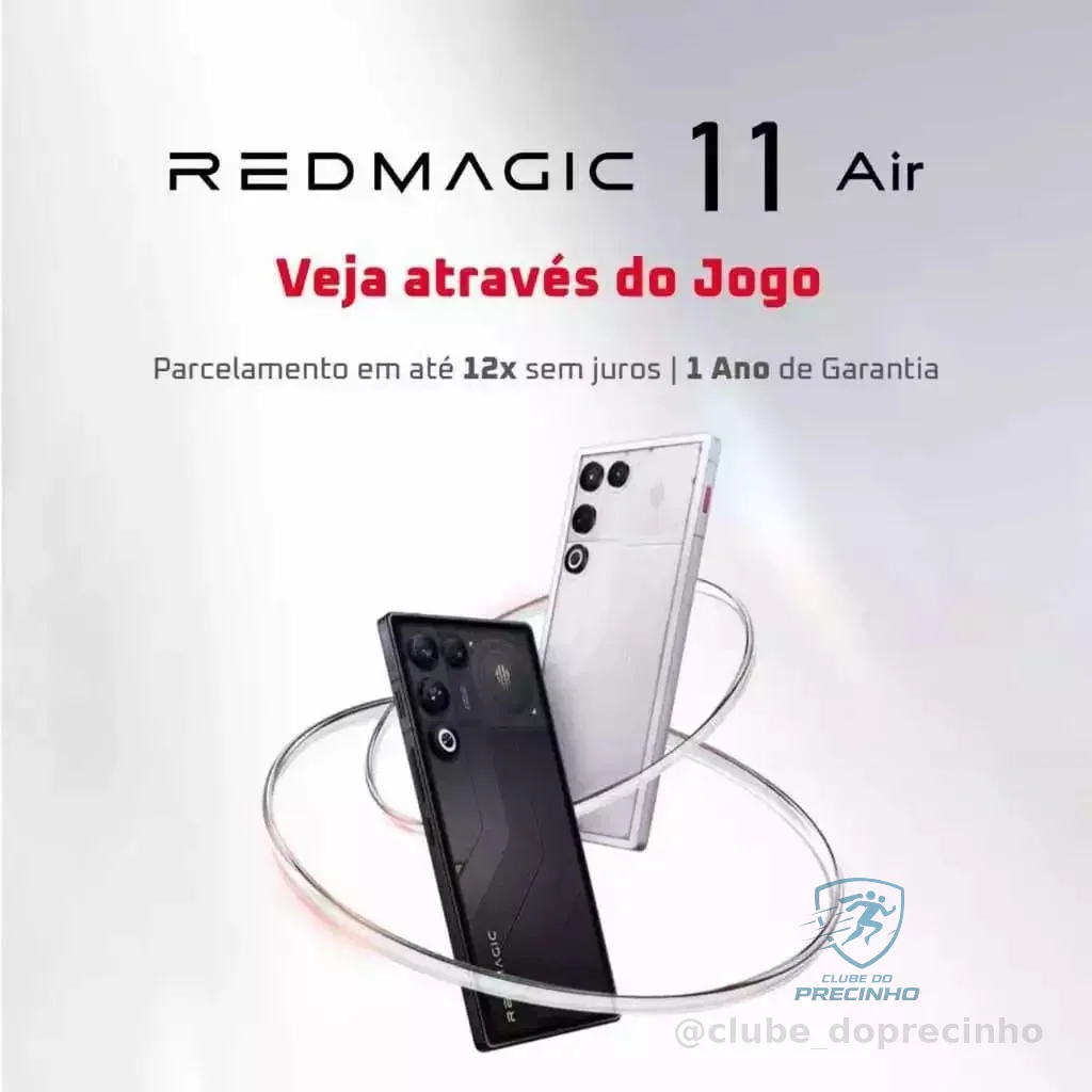 REDMAGIC 11 Air Celular Gamer 5G 12/16 + 256/512GB, Snapdragon 8 Elite, tela OLED de 6,8", 144Hz, 7000 mAh com NFC