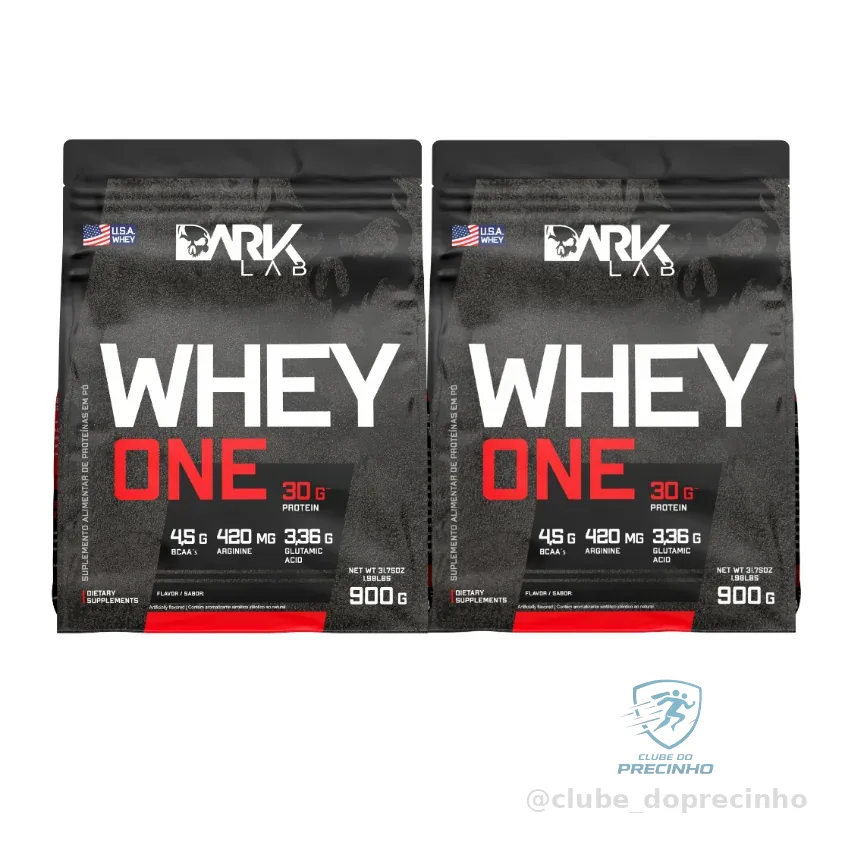 Kit 2x Whey Protein One Refil 900g Dark Lab - Proteina com BCAA, Glutamina, Arginina Shopee