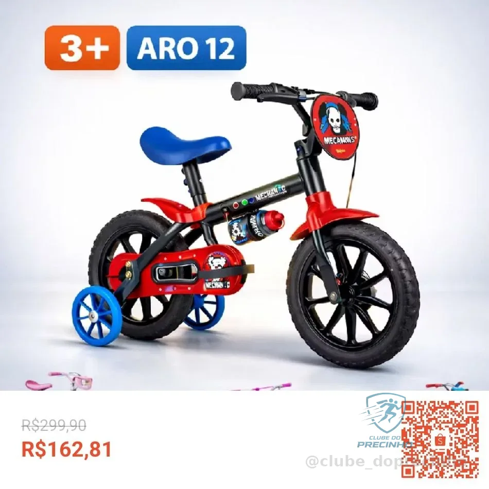 Bicicleta Infantil Aro 12 Freio Tambor 1 Marcha Cestinha Nathor Rodinha Menina de 90cm a 1m