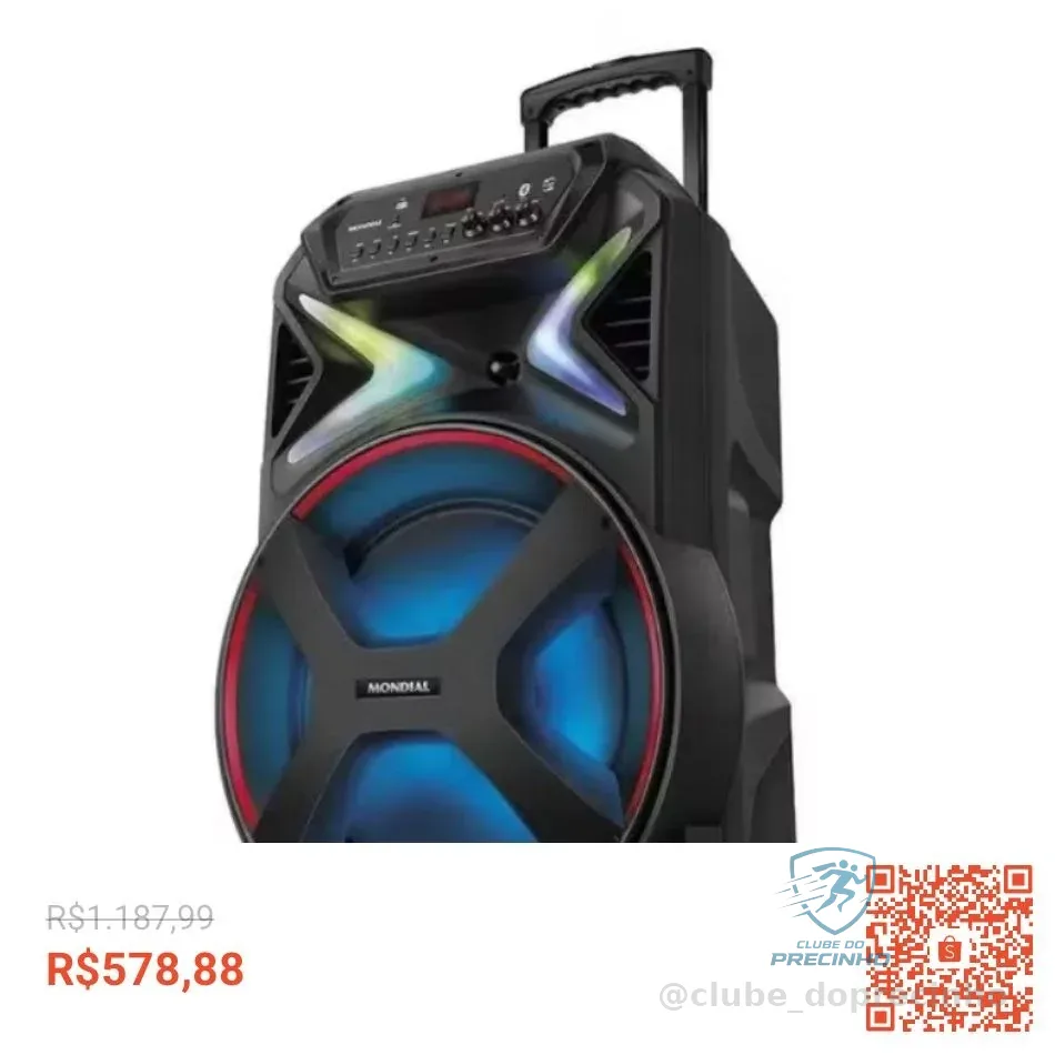 Caixa De Som Amplificada Mondial Connect Lights Plus Cm-700