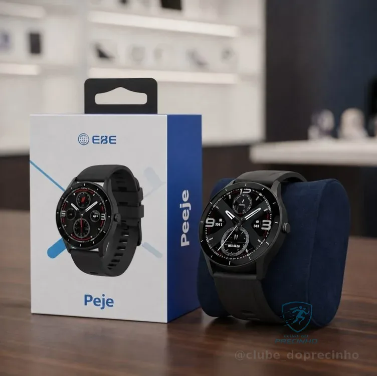 Smartwatch PEJE Relógio Smartwatch com Pulseira Extra - Tela Touch HD 1.28",À Prova d'Água IP68,Faz Chamadas Bluetooth,123+ Modos Esportivos,Bateria de 5-7 Dias,Compatível com iOS/Android.(Preto)