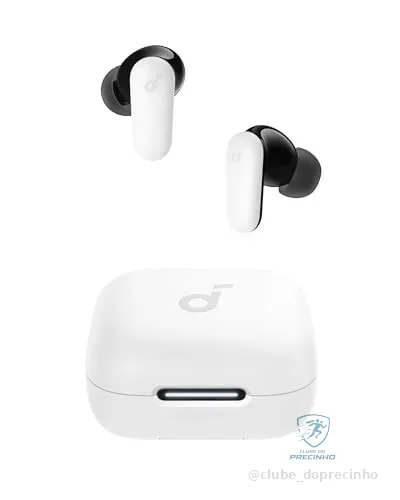 soundcore P30i da Anker, Fone de Ouvido Bluetooth 5.4 com Cancelamento de Ruído Adaptativo, Graves Poderosos, 45H de Reprodução, Estojo 2-em-1 com Suporte para Celular, IP54, Fone sem fio TWS, Branco