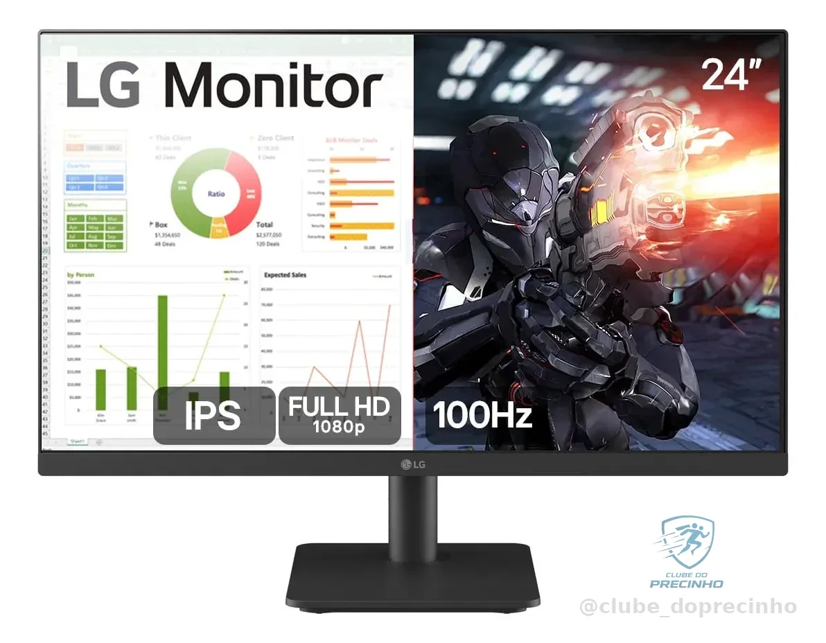 Monitor PC Gamer LG 24" IPS Full HD 100Hz HDMI - 24MS500-B Mercado Livre