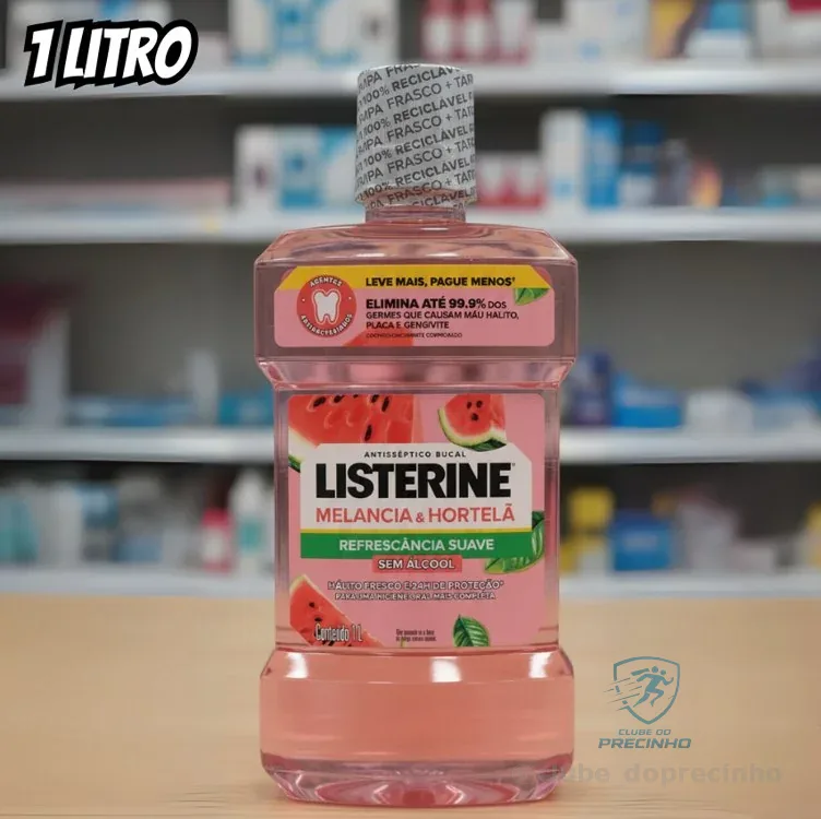 Listerine Enxaguante Bucal Melancia & Hortelã Sem Álcool, 1L