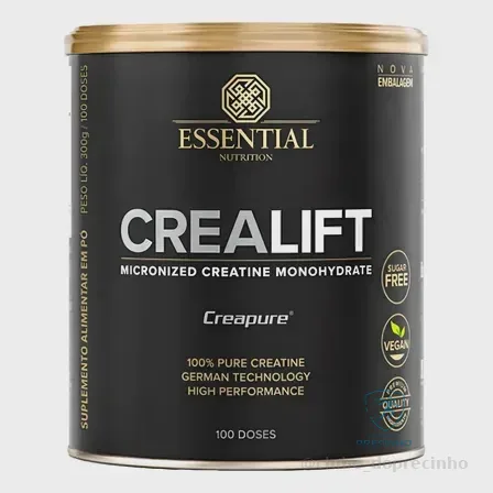 Creatina Monohidratada Essential Crealift 300g Sabor Neutro 100% Creapure Mercado Livre