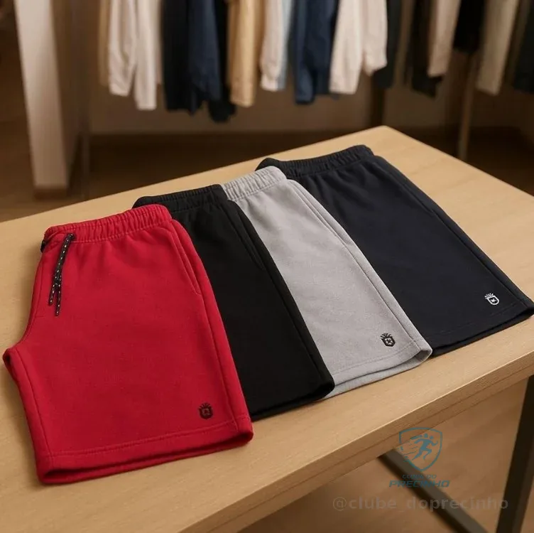 Kit 4 Bermuda Masculina Short Moletom Leve Mercado Livre