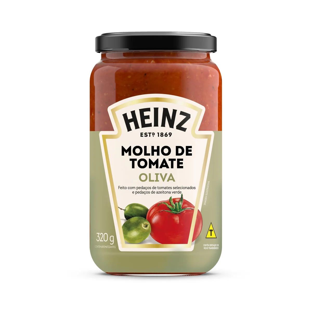 Heinz Molho de Tomate Rústico Oliva em vidro, 320G