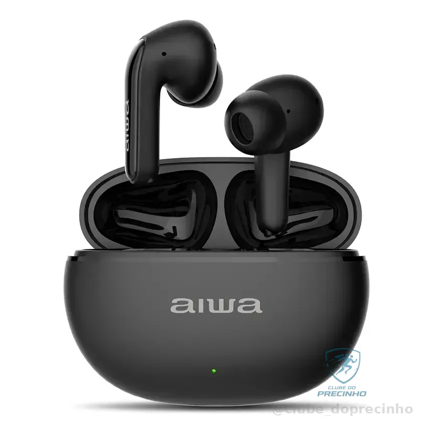 Fone De Ouvido Earbud Aiwa Eb-01-b Bluetooth Ipx5 Anc Modo Ambiente Preto