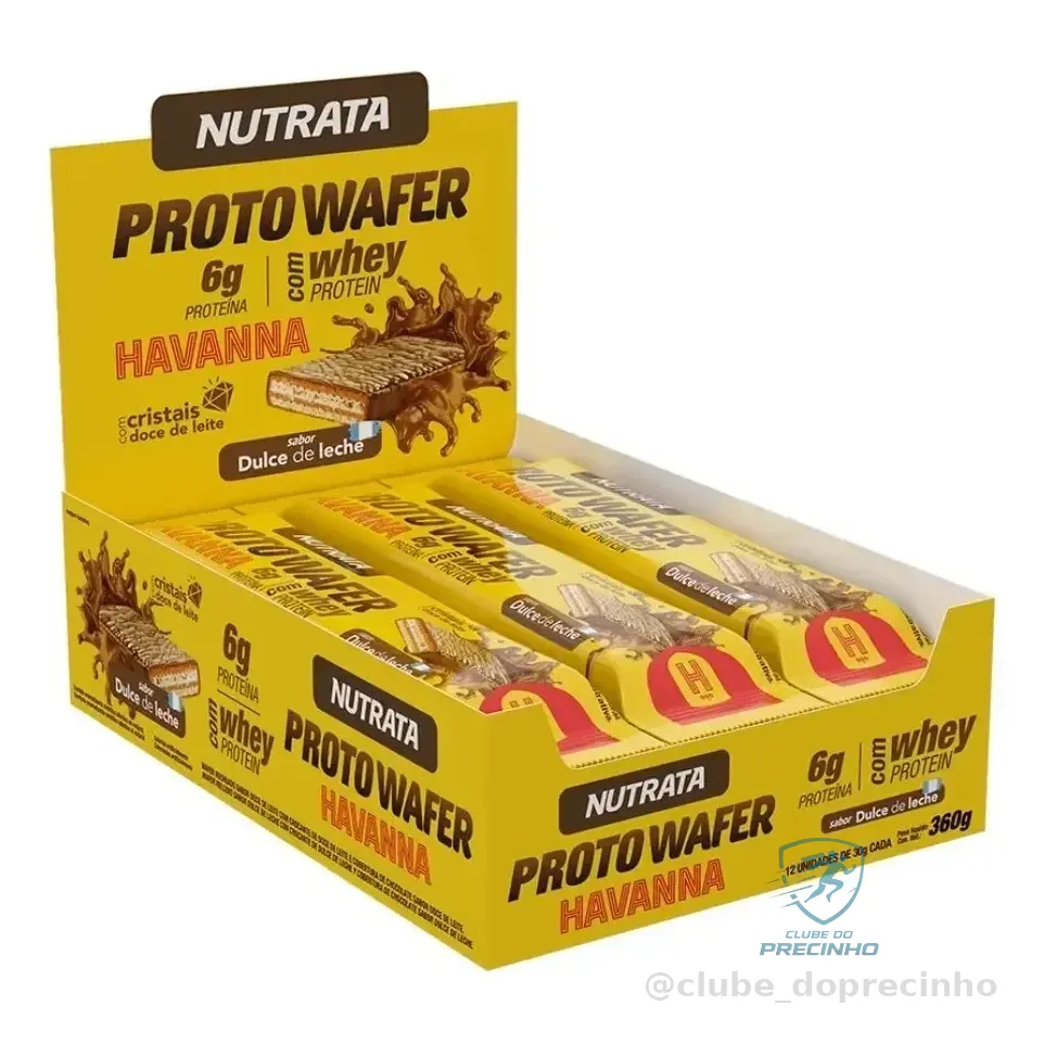 Proto Wafer Havanna 30g Display Com 12 Unidades Sabor Doce De Leite Nutrata