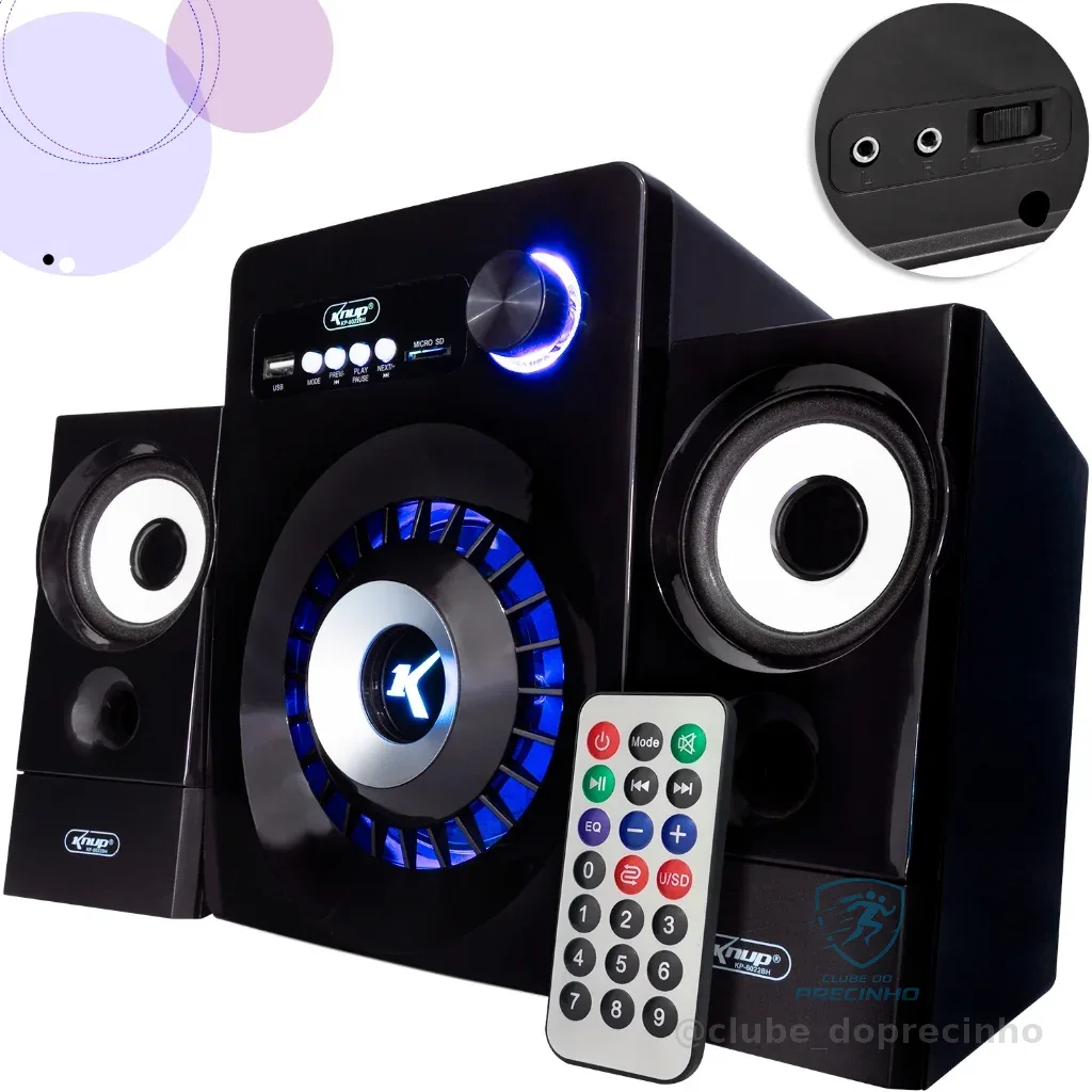 Caixa de Som 2.1 Subwoofer Amplificador Shopee