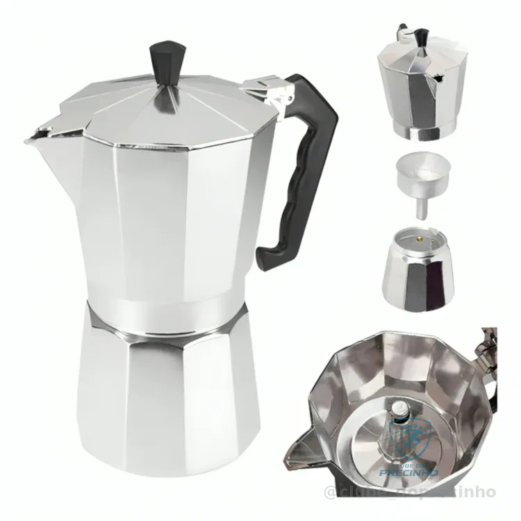 Cafeteira Italiana Alumínio 3/6/9 Xícaras Aço Decorada Top Cafeteira Rápida Shopee