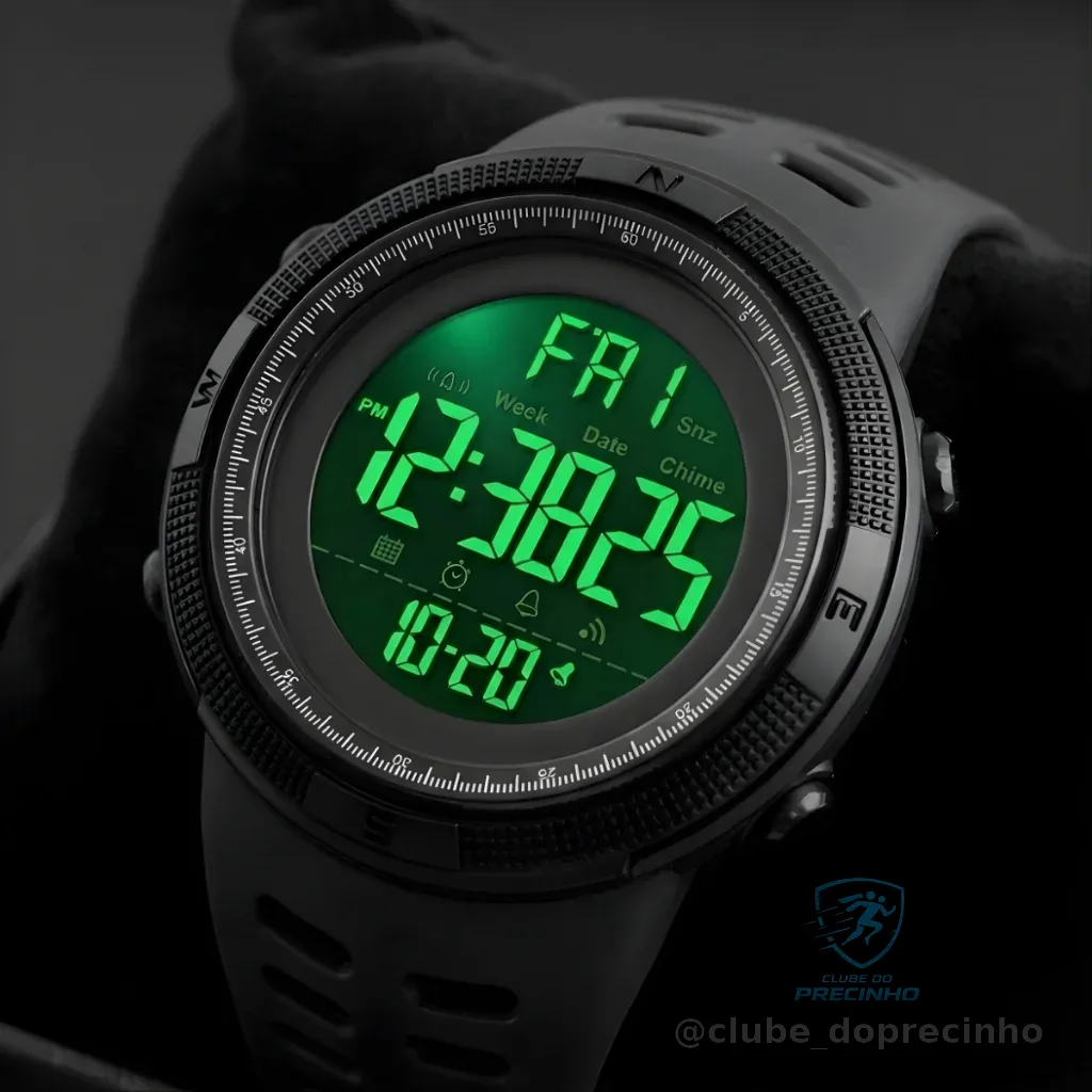 Relógio Skmei 1251 Preto Original 5ATM Luz Alarme Cronômetro Garantia 1 Ano Shopee