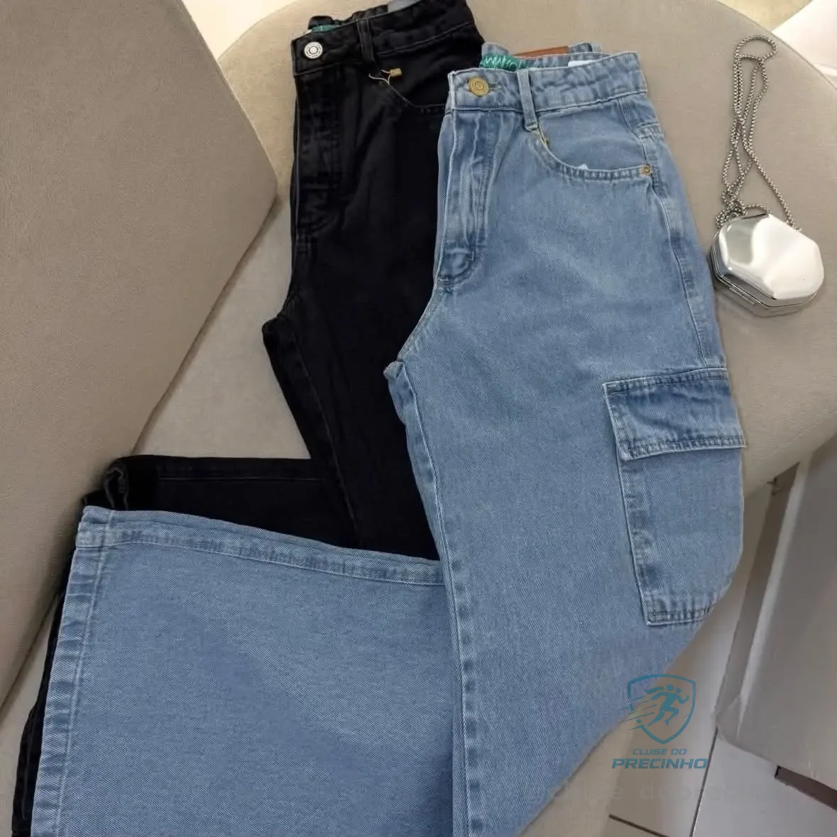 Calça Cargo Jeans Wide Leg Mercado Livre