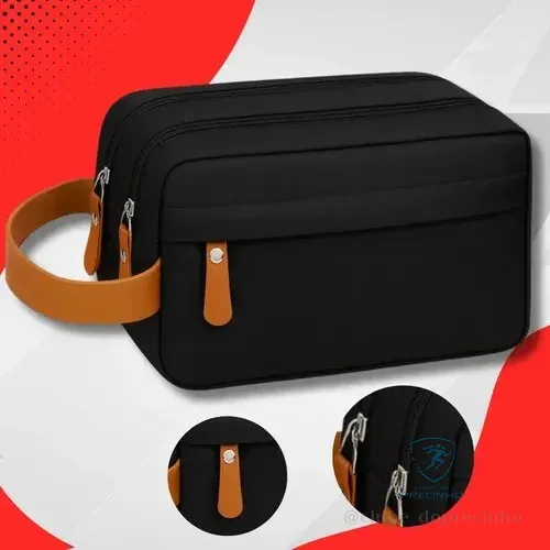 Necessaire Viagem Trabalho Organizador Masculino Feminino Impermeavel Unissex Estojo Preto Anne Lisa