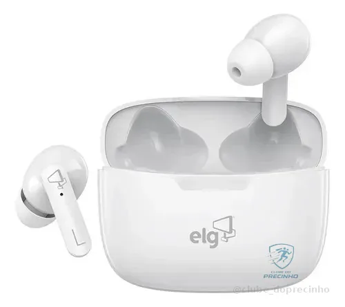 Fone De Ouvido Bluetooth Tws Branco Twpro3s ELG Cor Cinza