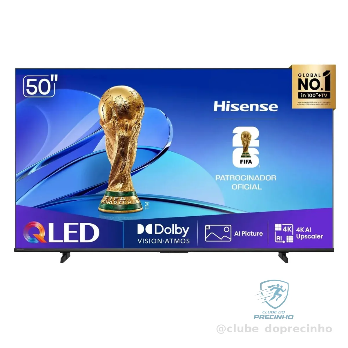 Smart Tv Hisense 50 Polegadas Qled 4K 50Q6Qv Com Dolby Vision Dolby Atmos Hdr10 Wifi