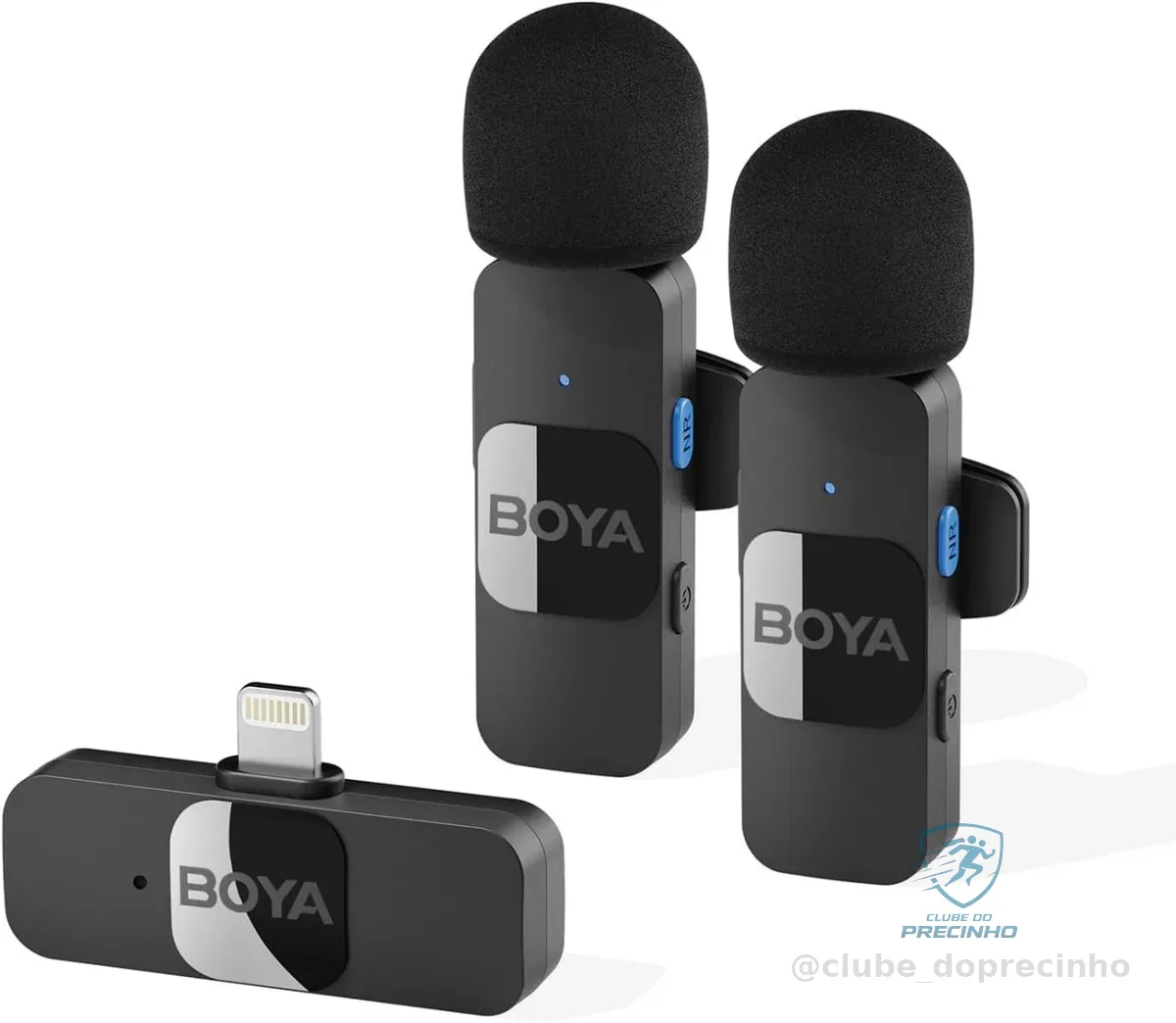 BOYA BY-V2 Microfone de lapela sem fio para Lightning, cancelamento de ruído externo, mini microfone Lightning para iPhone 12/13/14, microfone de encaixe para gravação de vídeo, podcast