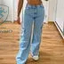 Calça Jeans Wide Leg Cargo Cintura Alta Mercado Livre