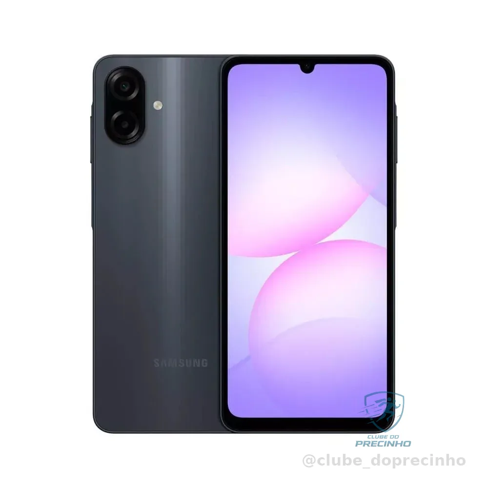 Smartphone Samsung Galaxy A07 128Gb Dual Chip 4G Tela 6.7 Câmera Dupla 2MP+50MP Preto