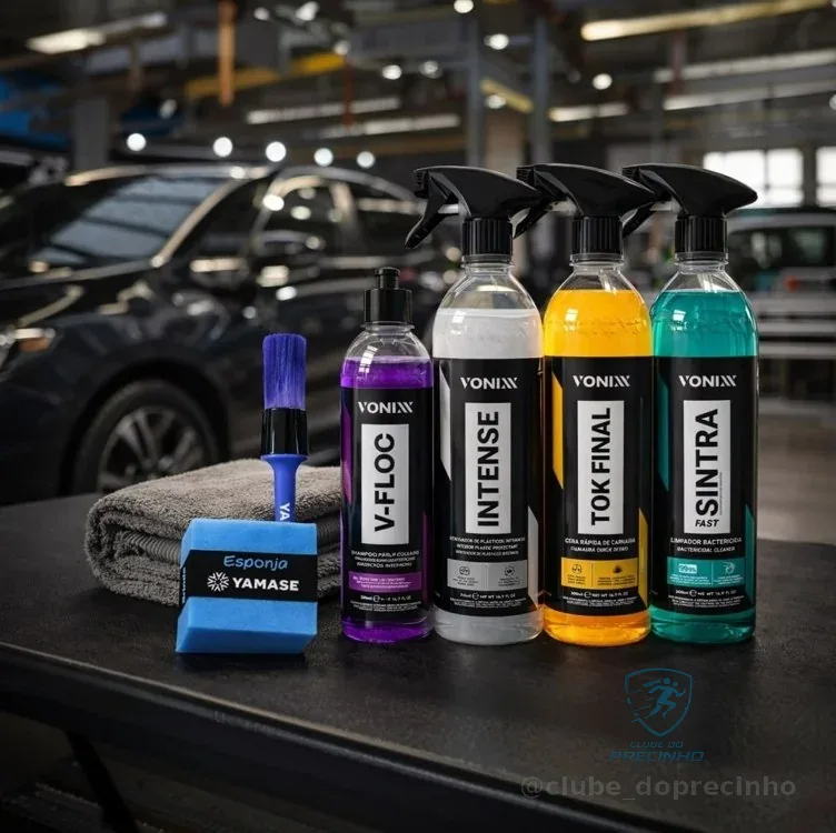 Limpeza Automotiva Completa Shampoo V-floc Revitalizador Intense Cera Tok Final Limpador Sintra Fast Pano Vonixx