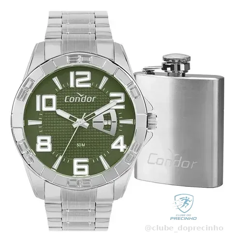 Kit Relógio Condor Masculino Speed Prata - Co2117aw/k4v Prata Verde Prateado