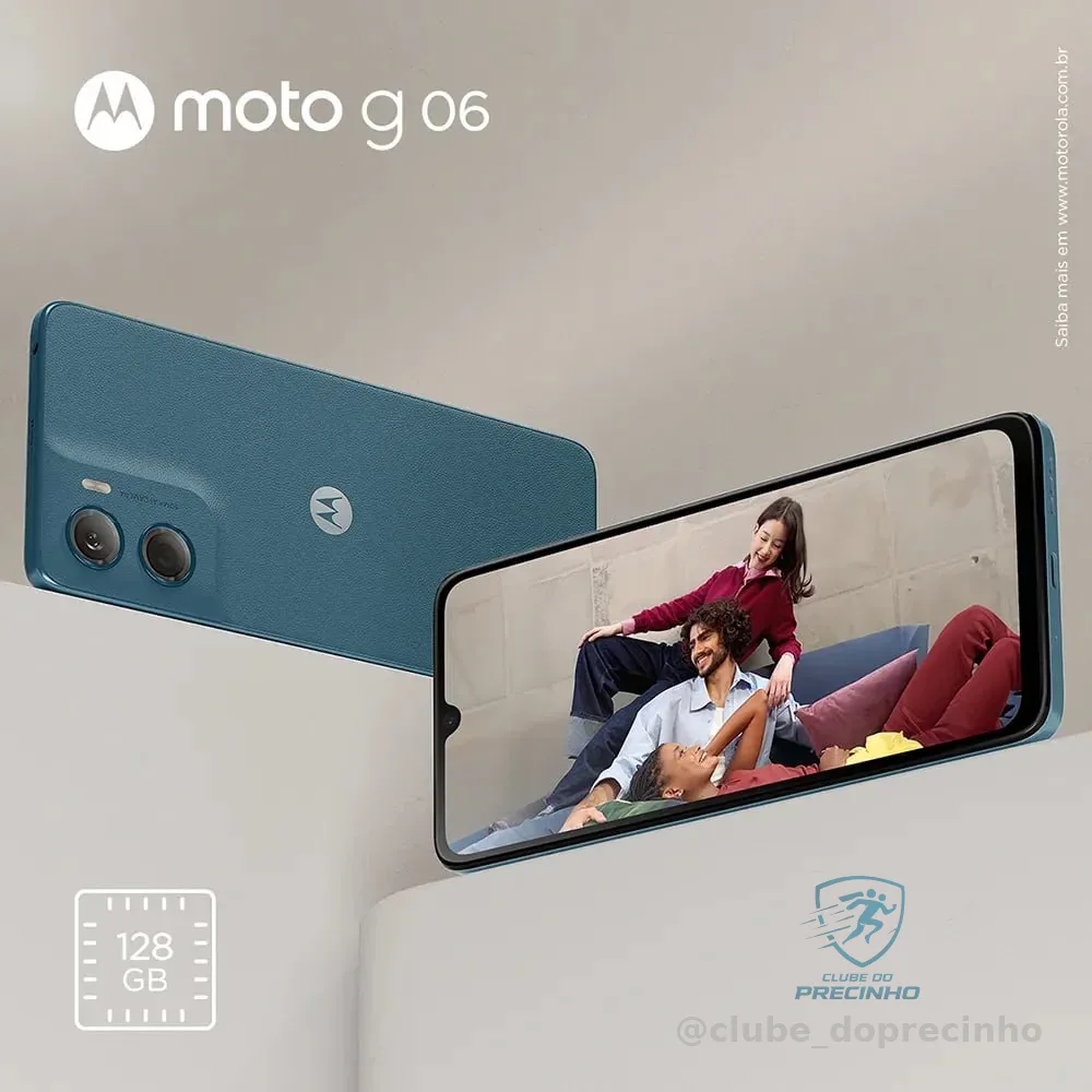 Motorola Moto G06 128GB 12GB (4GB RAM + 8GB RAM Boost) 50MP 5200mAh Tela 6.9 Azul Marinho Mercado Livre