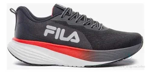 Tênis Masculino Agile Fila Preto/grafite/vermelho Lisa 39 Br