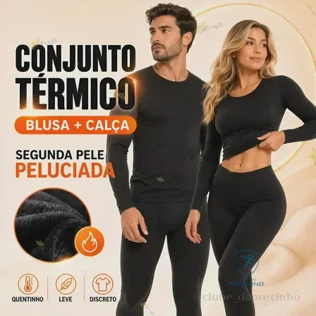 Conjunto Segunda Pele Térmica Flanelado Frio Intenso Preto Mercado Livre