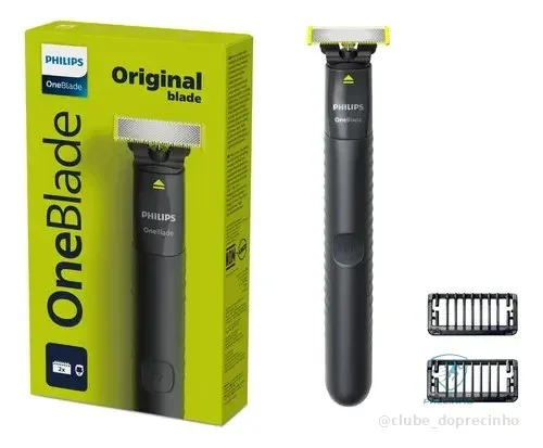 Barbeador E Aparador Elétrico Philips Oneblade 2 Pentes, Sem Fio E À Prova D'água - Qp1424/10 Preto 127/220v