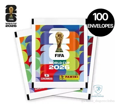 100 Envelopes Figurinhas Copa Do Mundo 2026 Original Panini