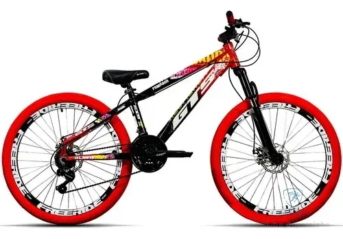 Bicicleta Grau Gts Predador Aro 26 Freeride 21v Shimano Pc Cor Preto/vermelho Tamanho Do Quadro 13