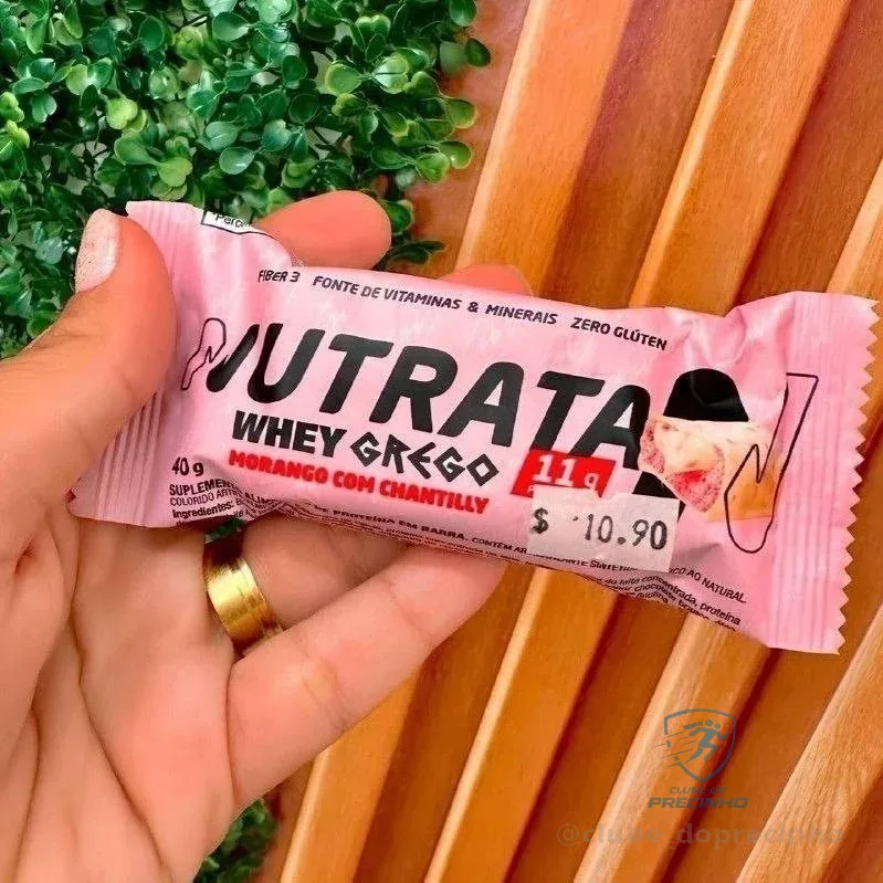 Caixa com 12 Barras Nutrata Whey Grego 40g Morango com Chantilly Mercado Livre