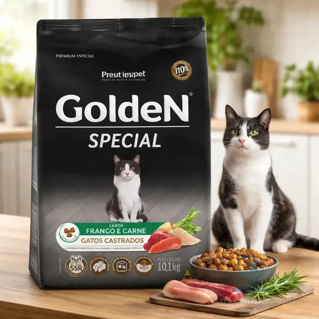 Alimento Golden Special Gatos Castrados Sabor Frango E Carne 10.1 Kg