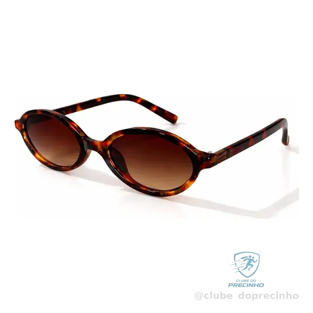 Óculos de Sol Feminino Oval Retrô Tartaruga Marrom Mercado Livre