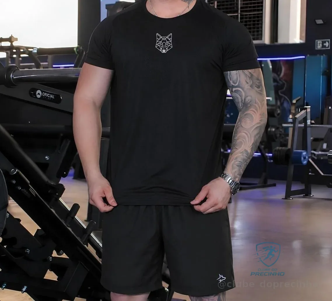 Kit Bermuda + Camiseta Lobo Dry Fitness Alpha Mercado Livre