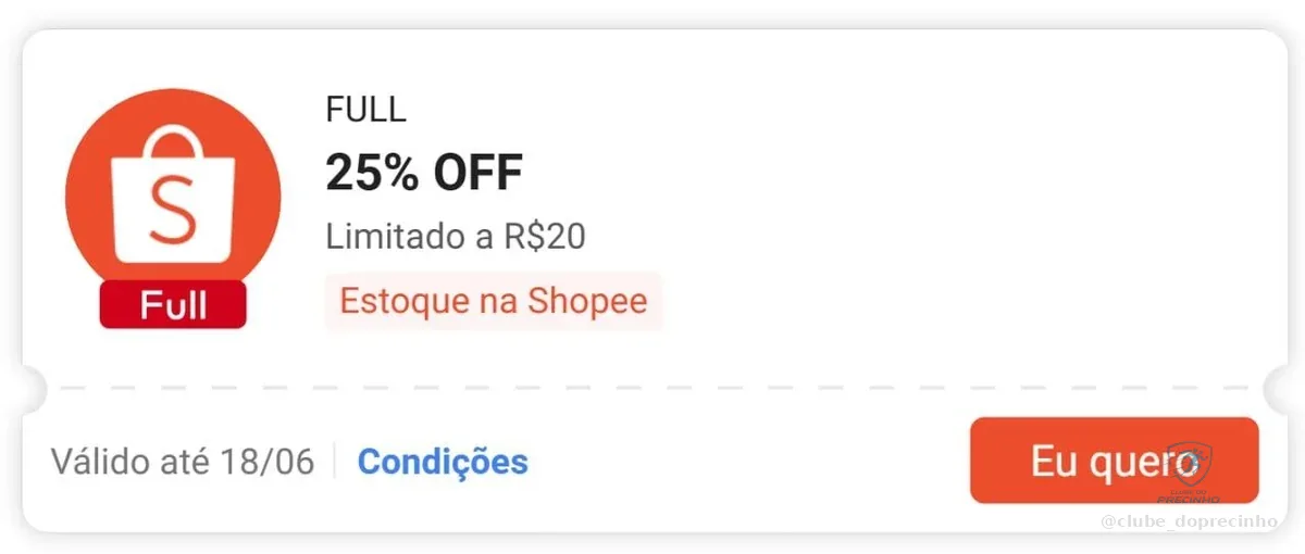 🔥 Cupom Shopee Produtos FULL